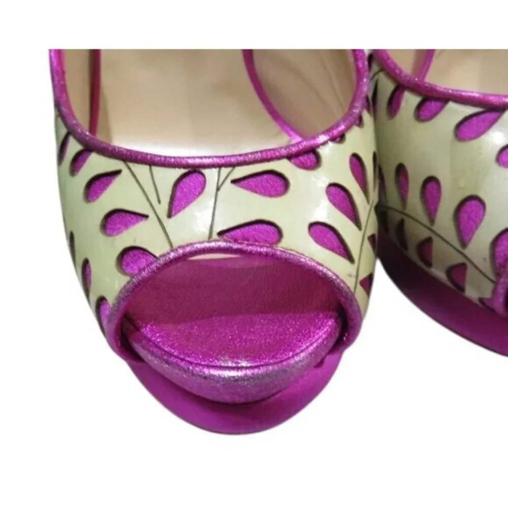 Nicholas Kirkwood Perforated Italian Leather platform stiletto heels 36.5 6.5